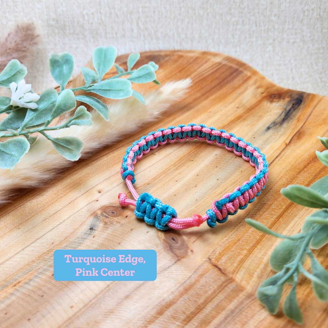 PAIL Pink and Blue Paracord Bracelet—Baby Loss Awareness & Remembrance (awareness jewelry)