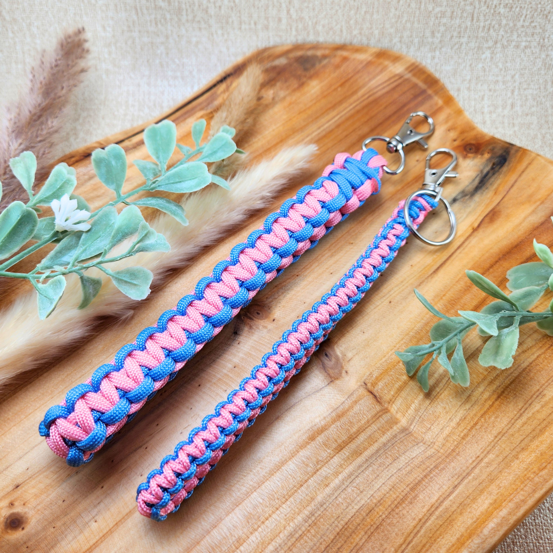 PAIL Pink and Blue Paracord Wrist Lanyard—Baby Loss Awareness & Remembrance (paracord lanyard)
