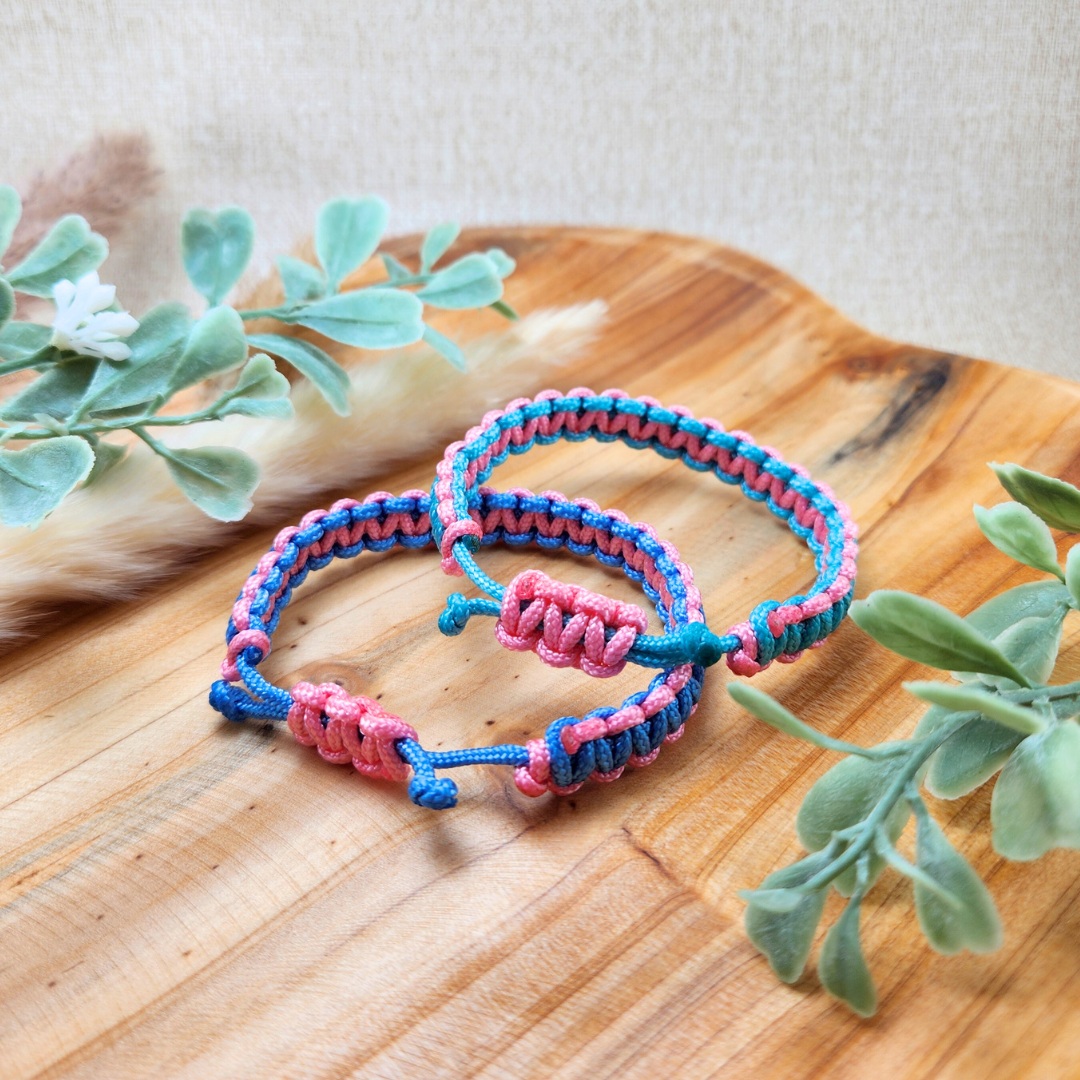 PAIL Pink and Blue Paracord Bracelet—Baby Loss Awareness & Remembrance (awareness jewelry)