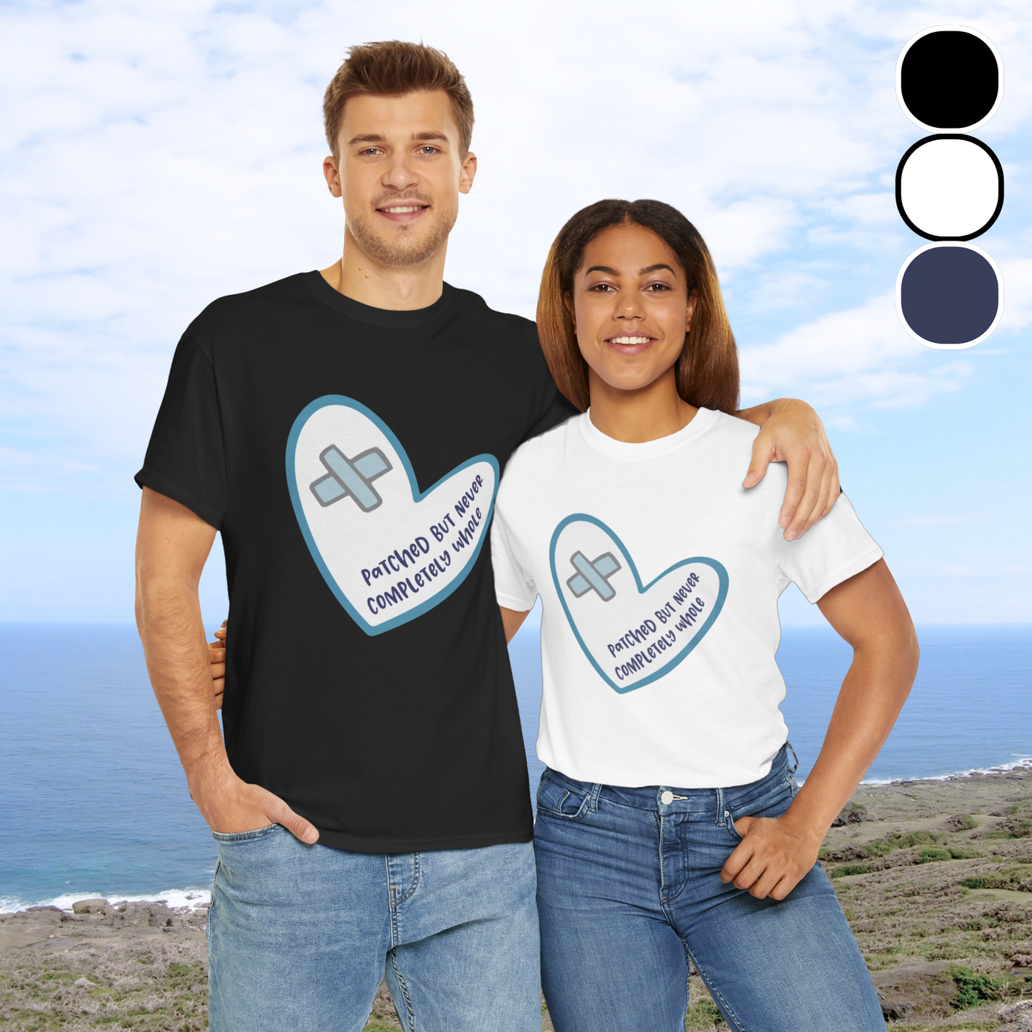 Patched but Never Completely Whole—Life after Tragedy, Trauma, or Loss (unisex t-shirt)