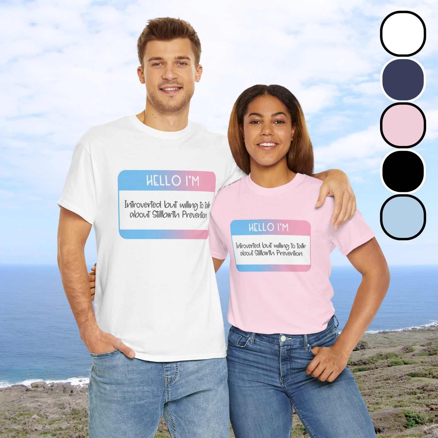 Hello I'm Introverted but Willing to Talk about Stillbirth Prevention—Baby Loss Awareness (unisex t-shirt)