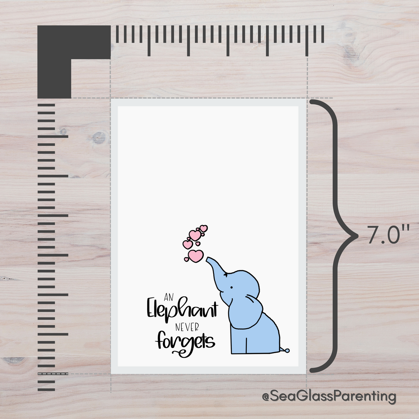 Cartoon Elephant Never Forgets—Baby Loss Sympathy & Remembrance (greeting card)