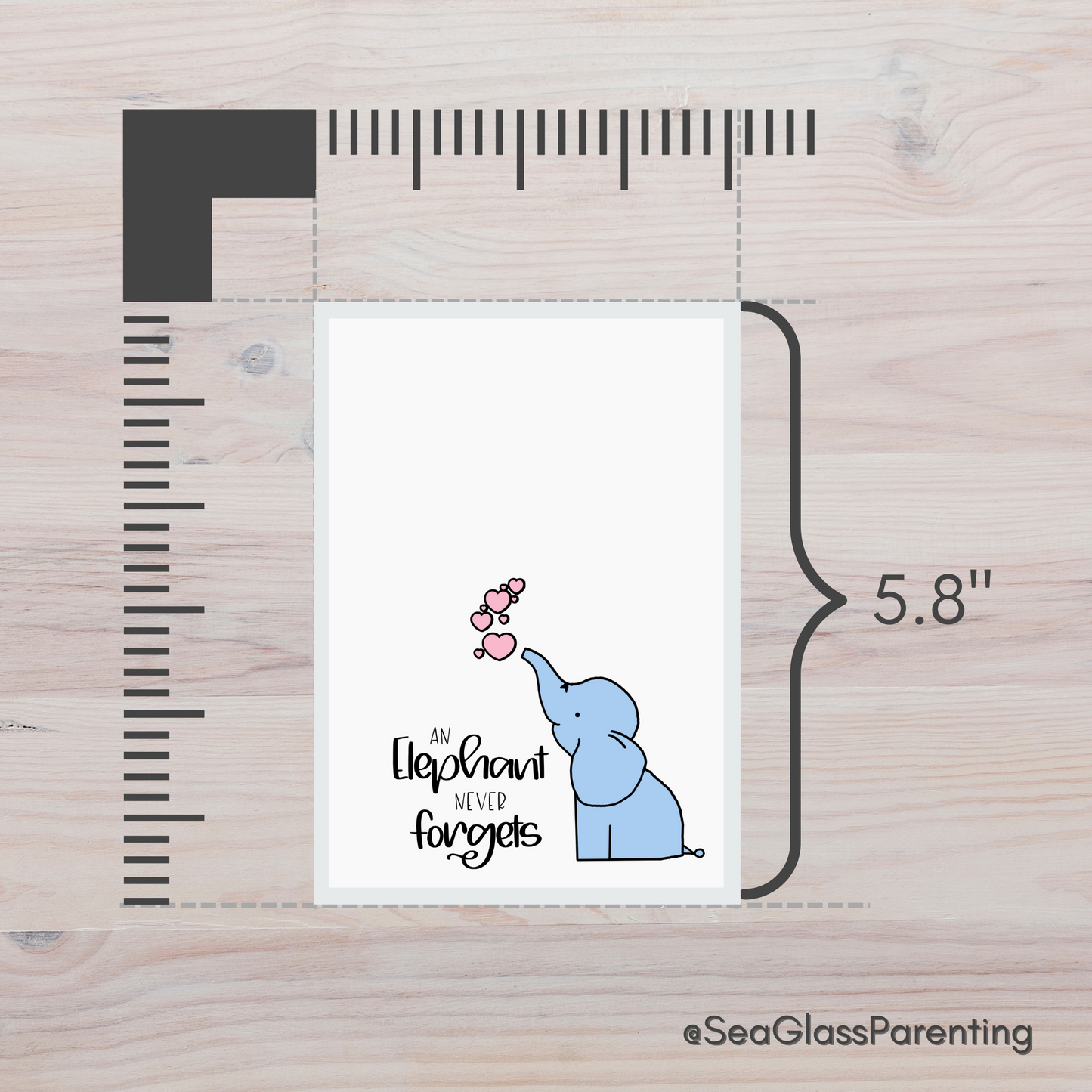 Cartoon Elephant Never Forgets—Baby Loss Sympathy & Remembrance (greeting card)