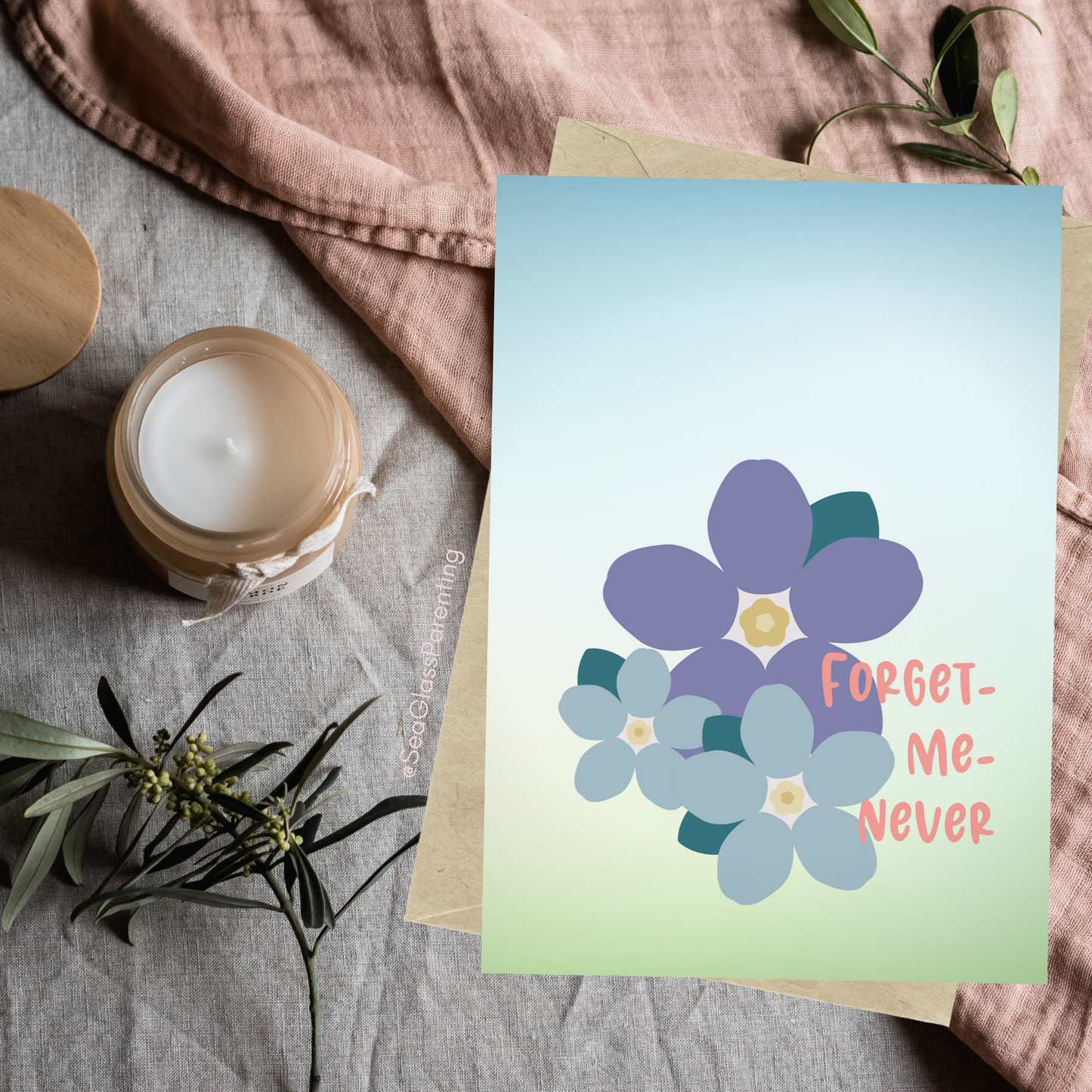 Forget me Never—Baby Loss Sympathy & Remembrance (greeting card)