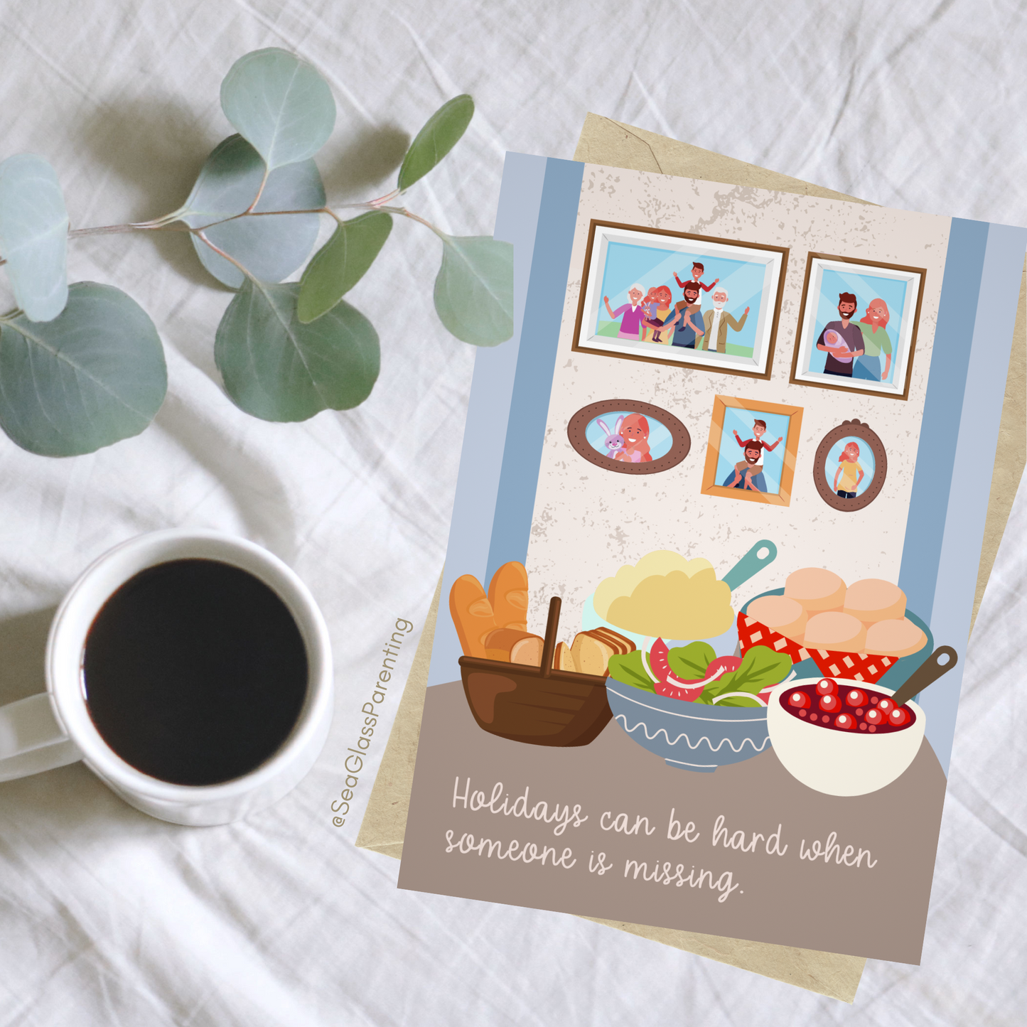 Holiday Table, Holidays Can be Hard when Someone is Missing—Holidays After Loss (greeting card)