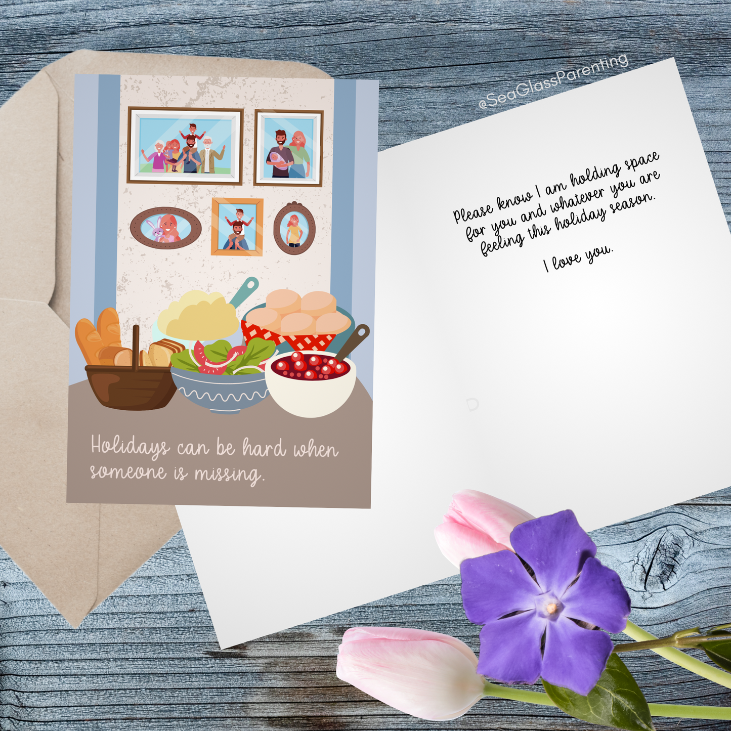 Holiday Table, Holidays Can be Hard when Someone is Missing—Holidays After Loss (greeting card)