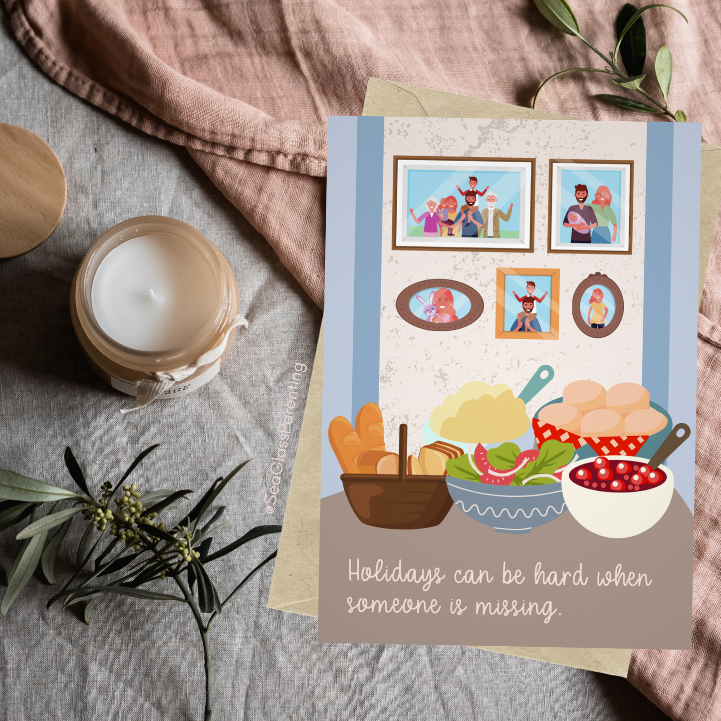 Holiday Table, Holidays Can be Hard when Someone is Missing—Holidays After Loss (greeting card)