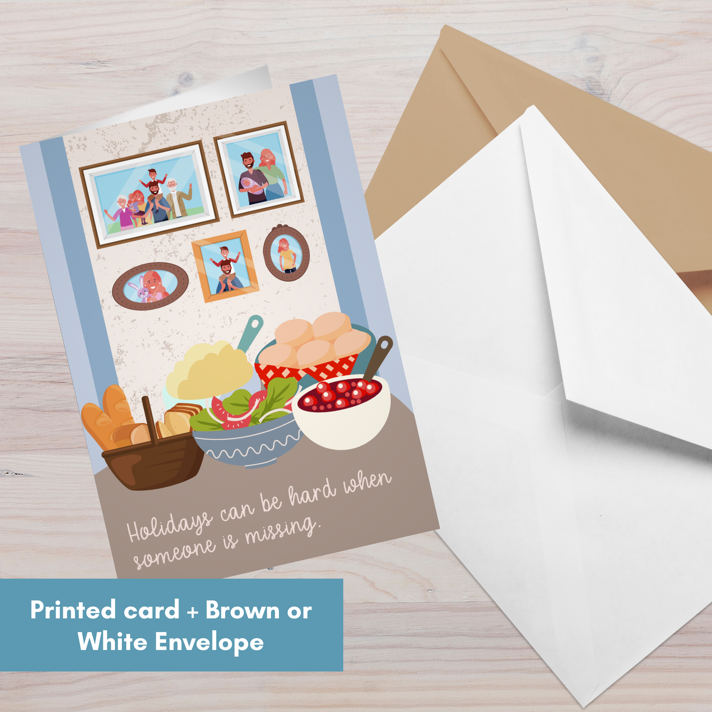 Holiday Table, Holidays Can be Hard when Someone is Missing—Holidays After Loss (greeting card)