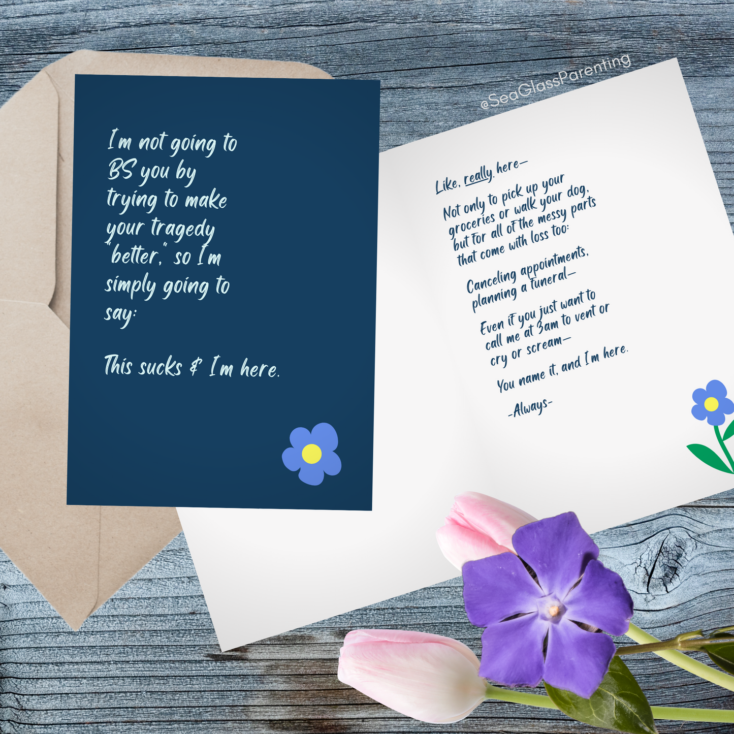 I'm Not Going to BS You by Trying to Make your Tragedy "Better"—Baby Loss Sympathy & Remembrance (greeting card)