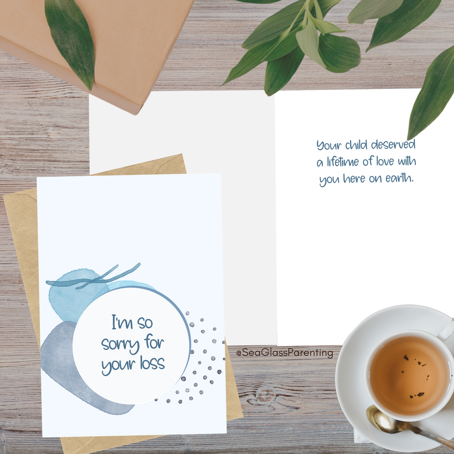 I'm So Sorry for Your Loss. Your Child Deserved a Lifetime of Love with you Here on Earth—Baby Loss Sympathy & remembrance (greeting card)