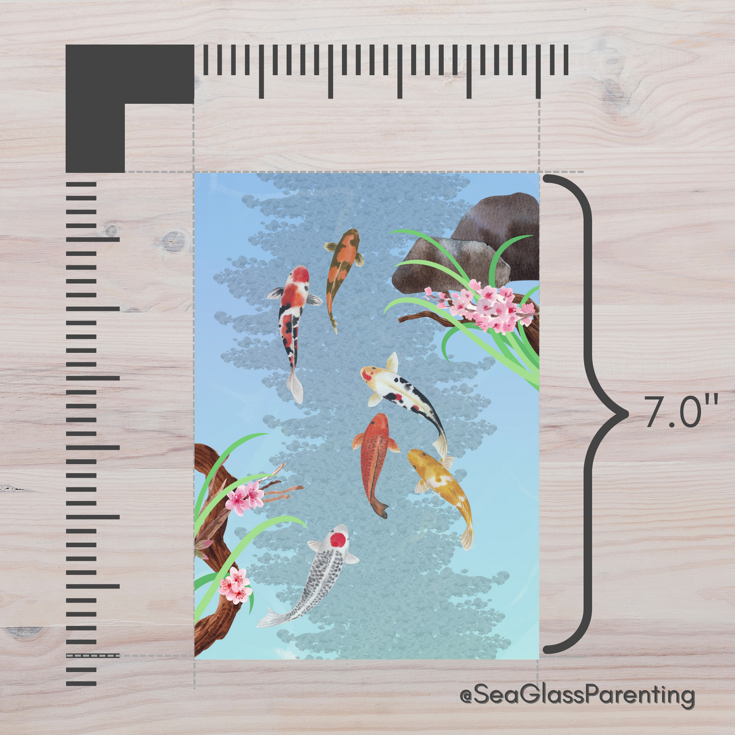 Koi Fish Swimming—Blank Inside Nature Scenery (greeting card)
