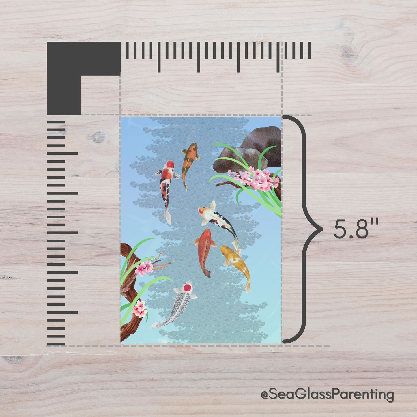 Koi Fish Swimming—Blank Inside Nature Scenery (greeting card)