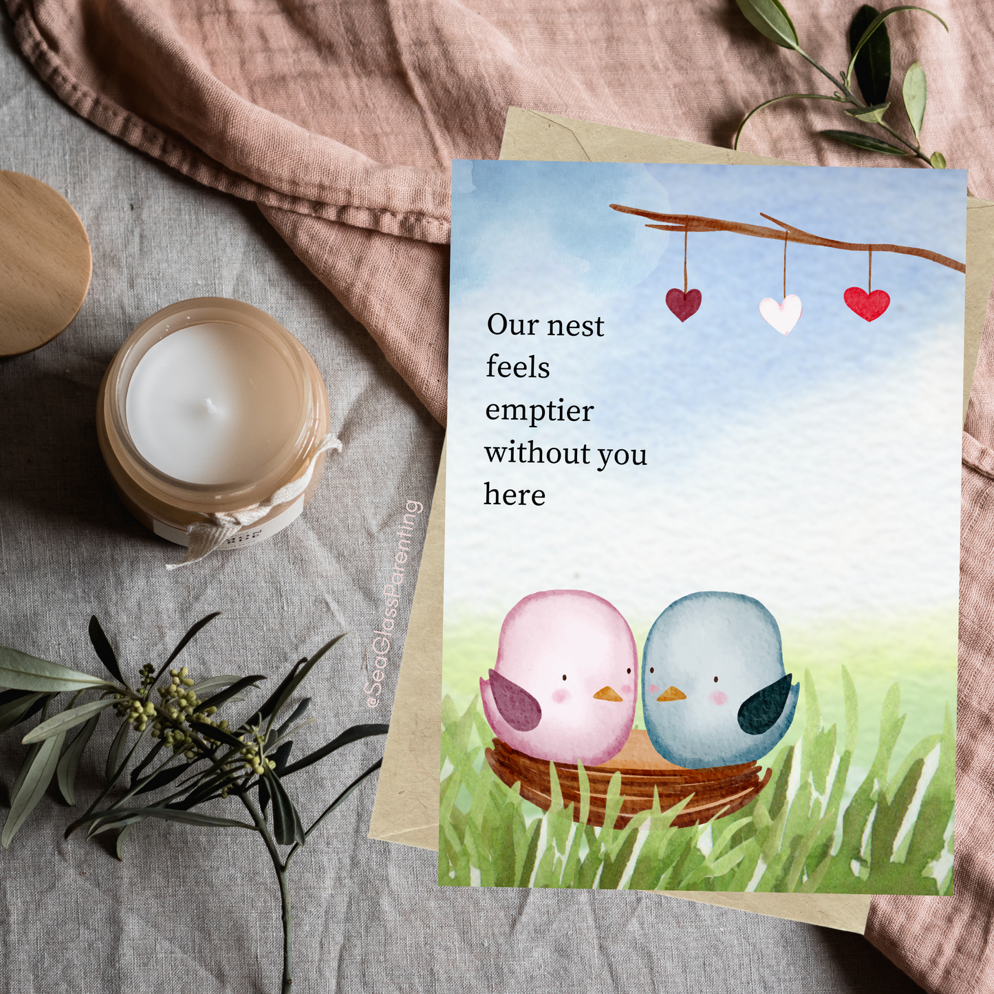 Our Nest Feels Emptier Without you Here—Letters to the Dead (greeting card)