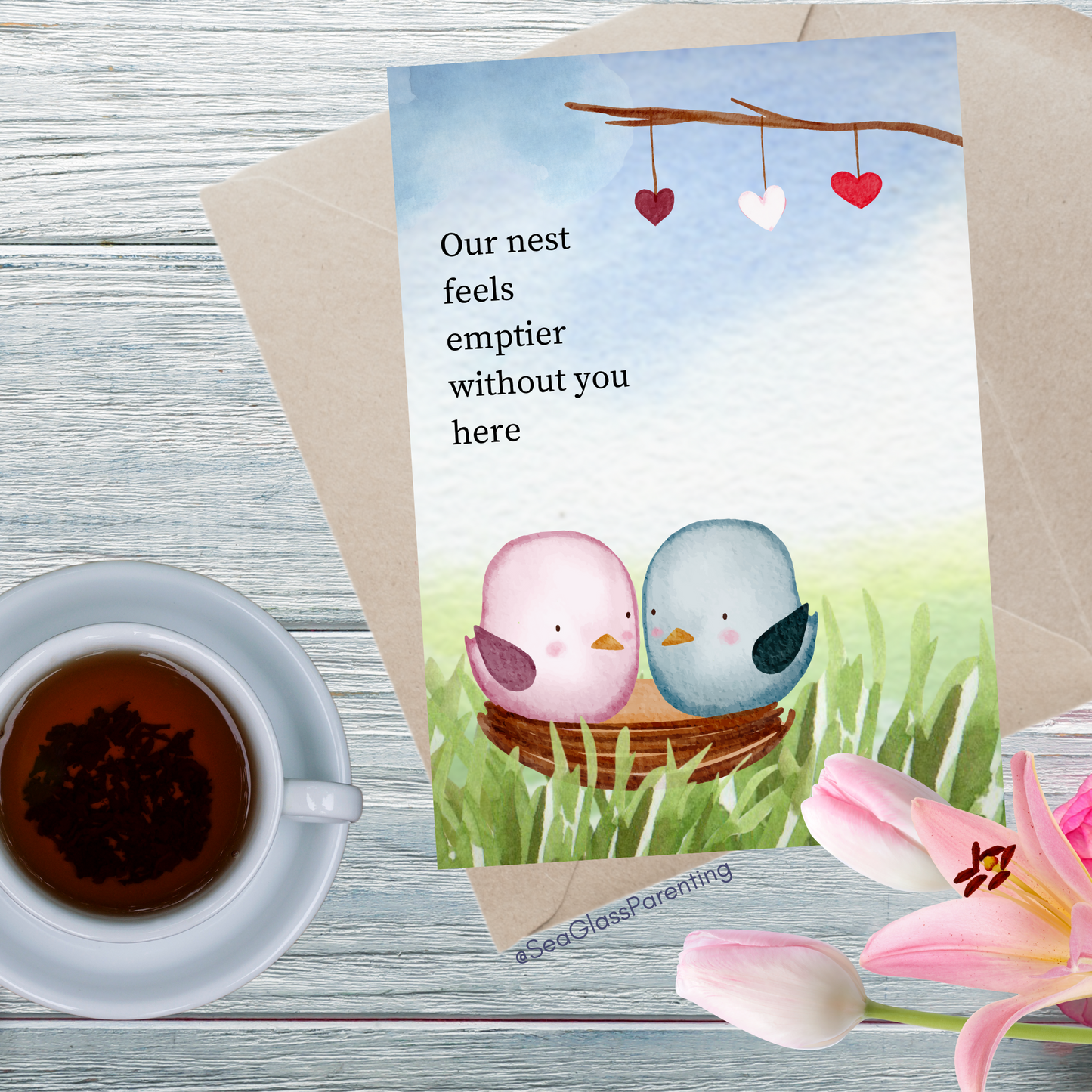 Our Nest Feels Emptier Without you Here—Letters to the Dead (greeting card)
