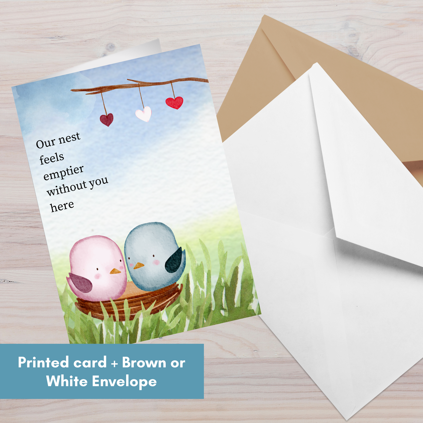 Our Nest Feels Emptier Without you Here—Letters to the Dead (greeting card)