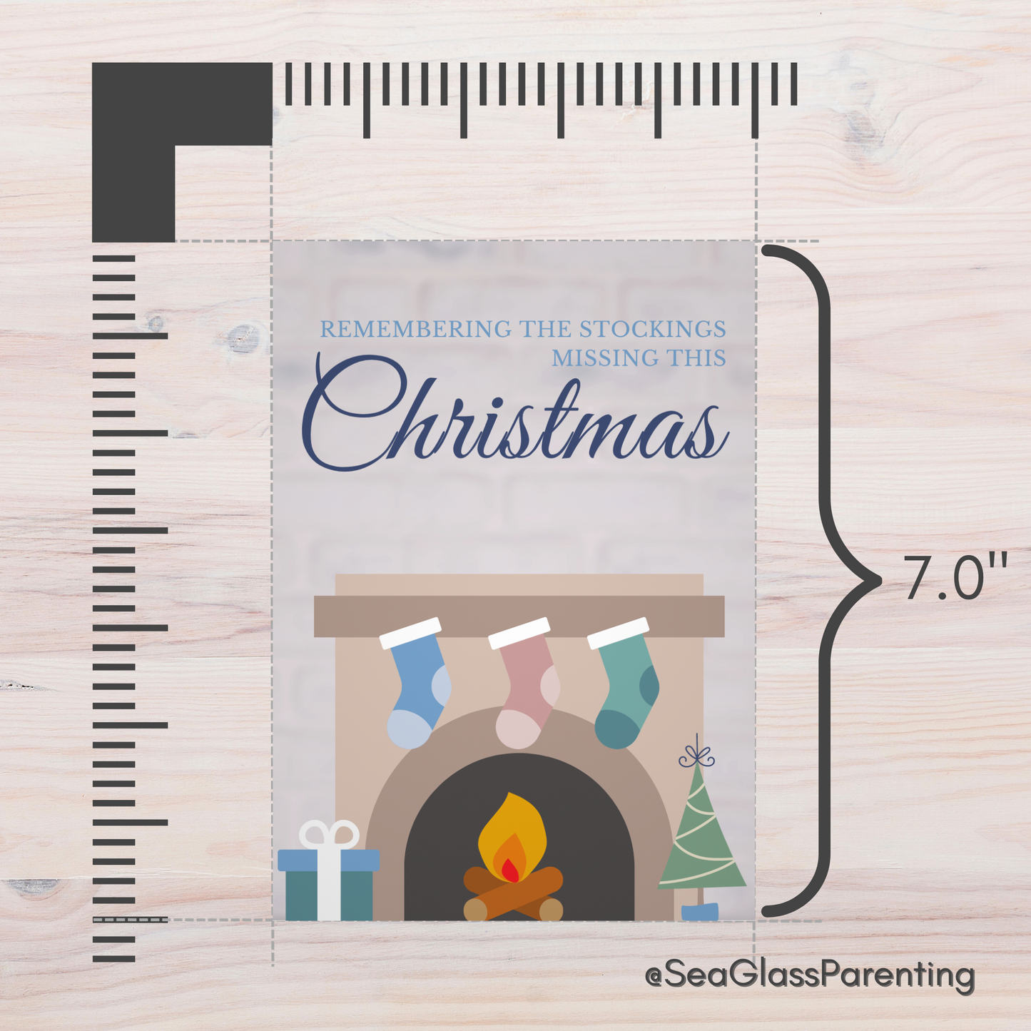 Christmas Tree & Mantle; Remembering the Stockings Missing this Christmas—Holidays after Loss (greeting card)