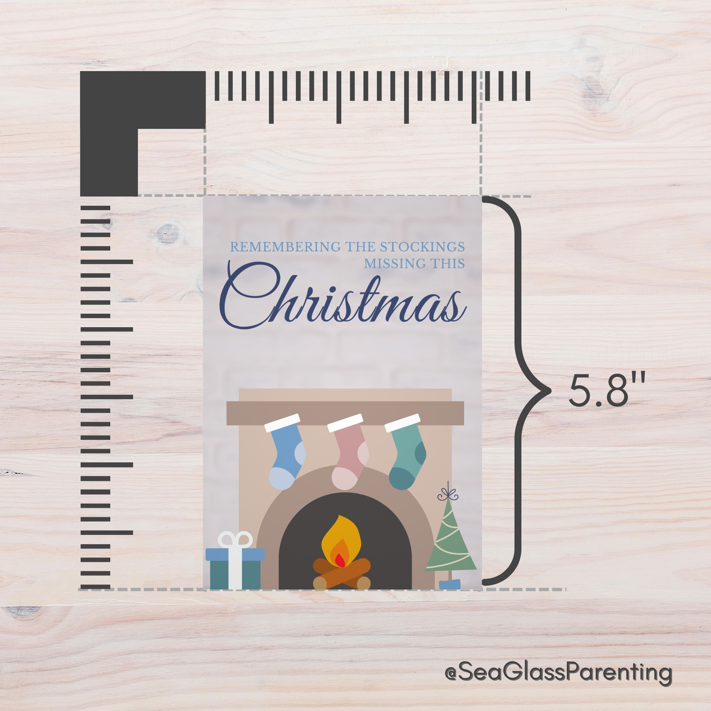 Christmas Tree & Mantle; Remembering the Stockings Missing this Christmas—Holidays after Loss (greeting card)