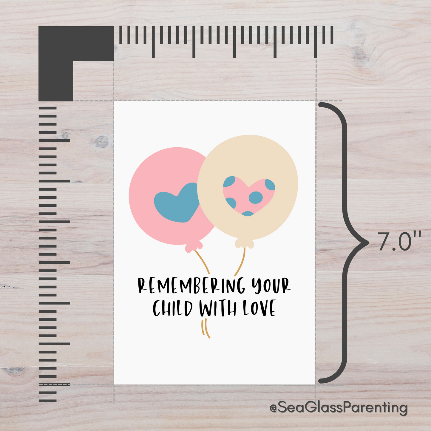 Remembering your Child with Love w/Balloons—Baby Loss Sympathy and Remembrance (greeting card)