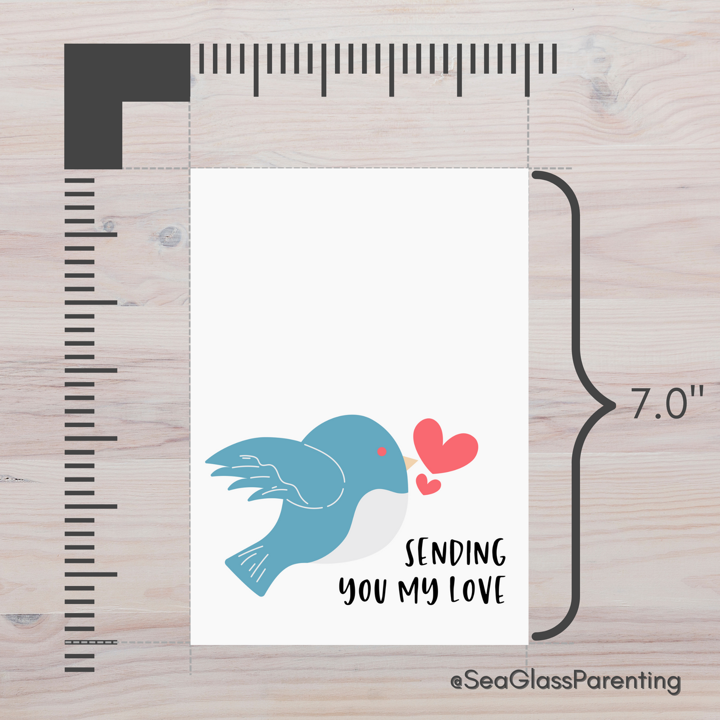 Sending You my Love w/Bird—Grief and Loss Support (greeting card)