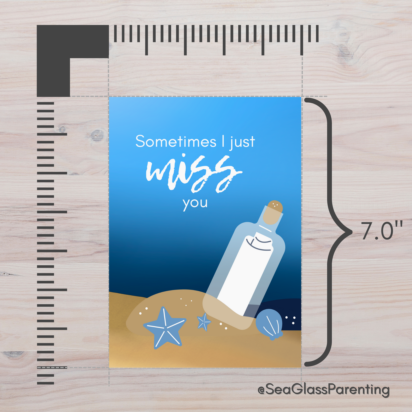 Sometimes I Just MISS you; Message in a Bottle—Letters to the Dead (greeting card)