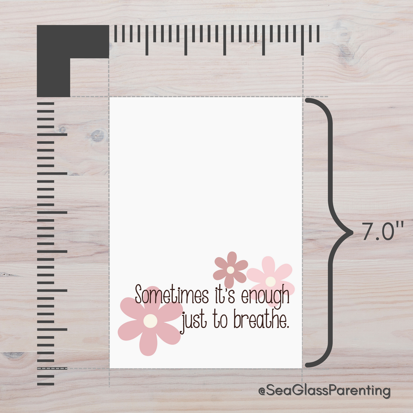 Sometimes it's Enough Just to Breathe w/Flowers—Support and Encouragement (greeting card)