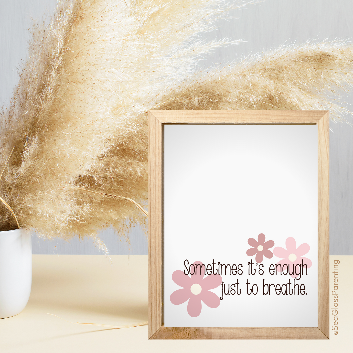Sometimes it's Enough Just to Breathe w/Flowers—Support and Encouragement (greeting card)