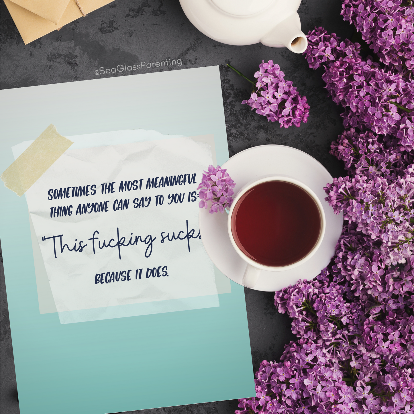 Sometimes the Most Meaningful Thing Something can Say to You is "This Fucking Sucks". Because it Does—Grief and Loss Support (greeting card)
