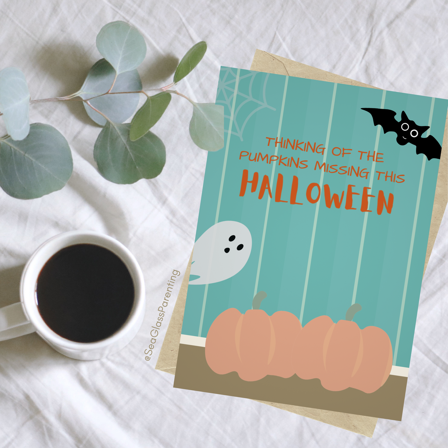 Orange Pumpkins, Thinking of the Pumpkins Missing this Halloween—Baby Loss Remembrance (greeting card)