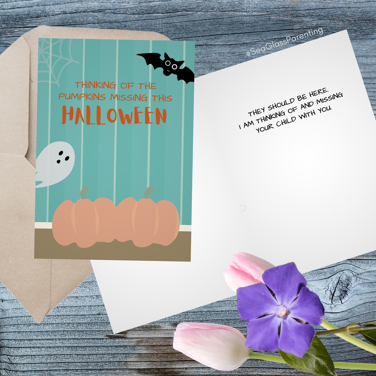 Orange Pumpkins, Thinking of the Pumpkins Missing this Halloween—Baby Loss Remembrance (greeting card)