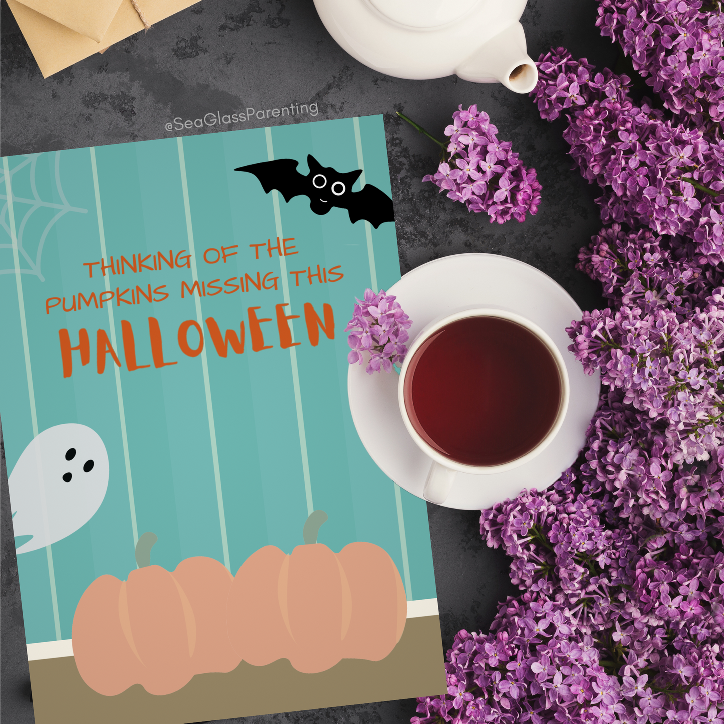 Orange Pumpkins, Thinking of the Pumpkins Missing this Halloween—Baby Loss Remembrance (greeting card)