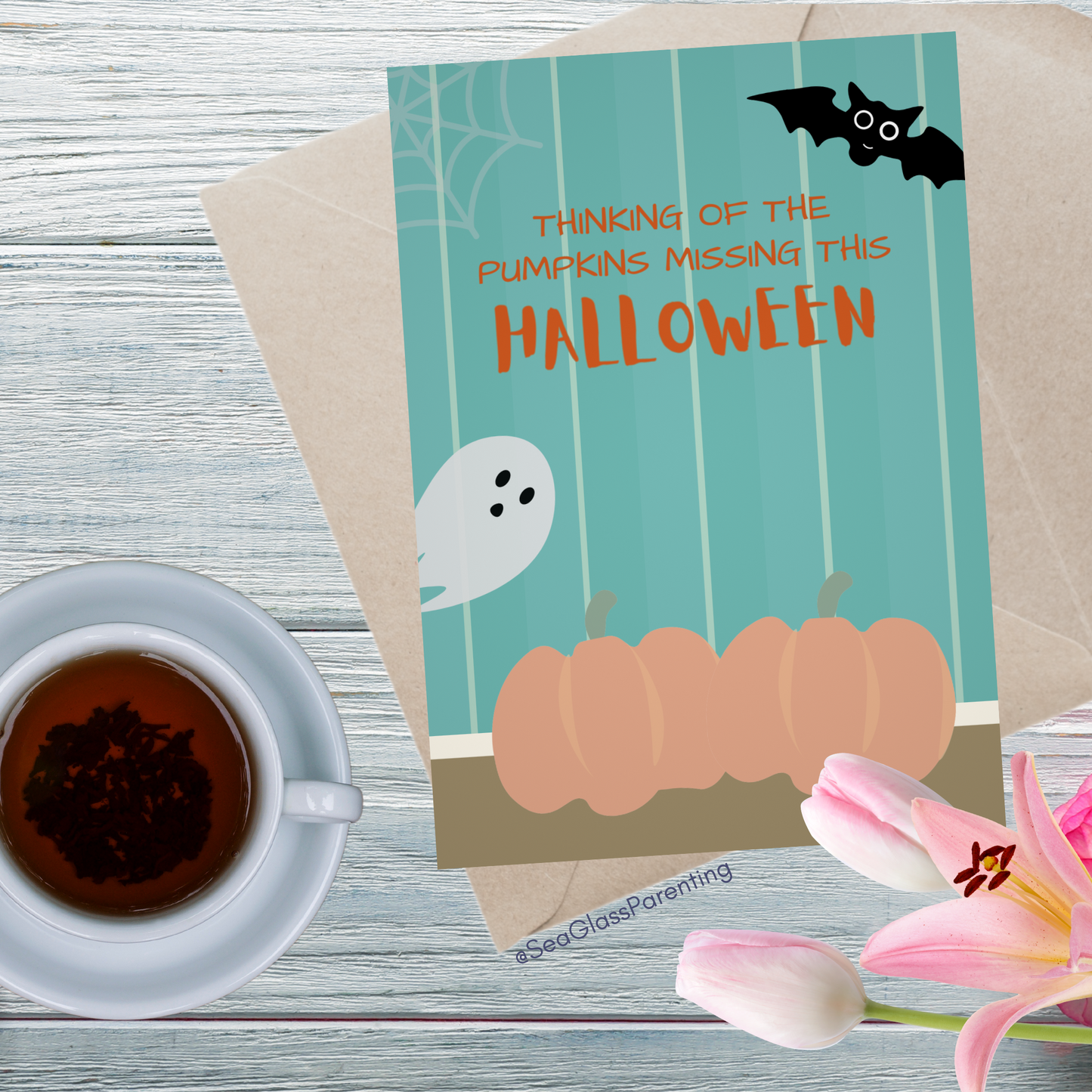 Orange Pumpkins, Thinking of the Pumpkins Missing this Halloween—Baby Loss Remembrance (greeting card)