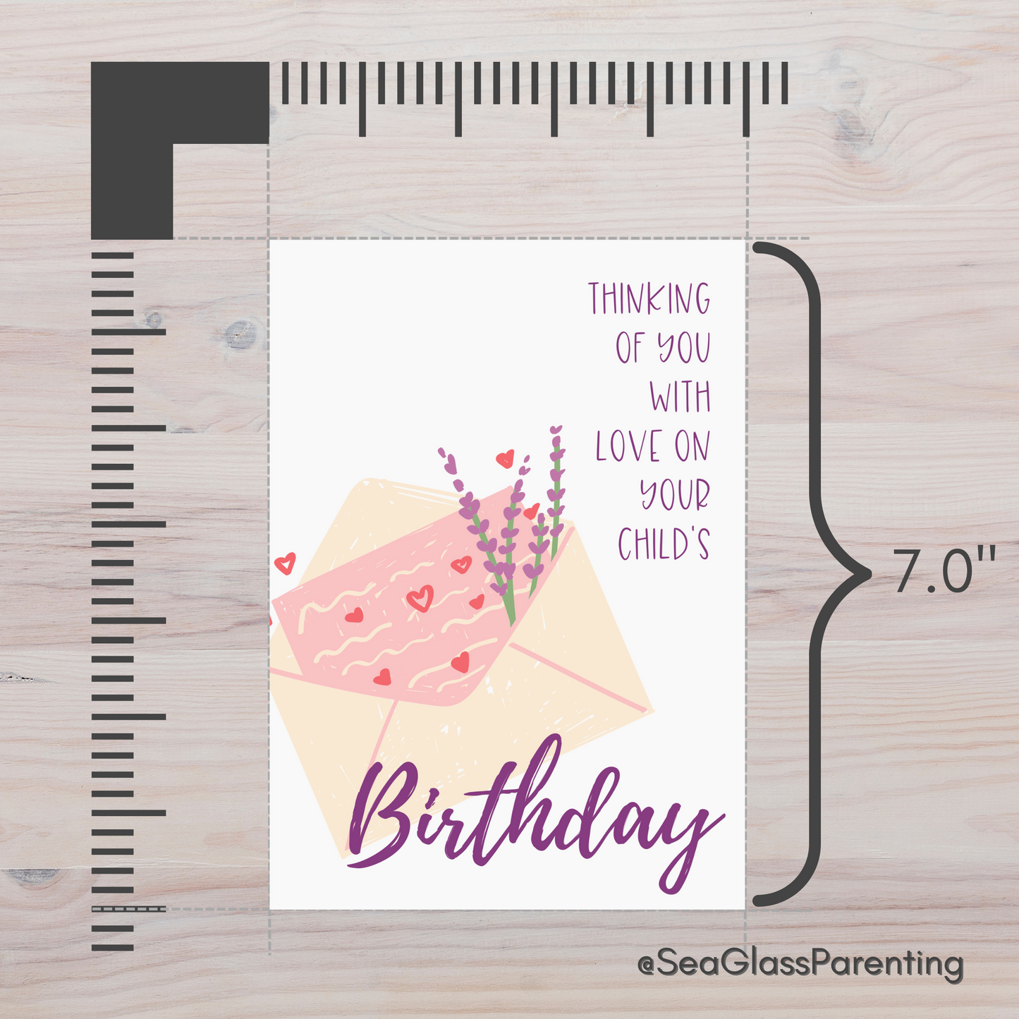 Floral Envelope, Thinking of You with Love on Your Child's Birthday—Baby Loss Birthday (greeting card)