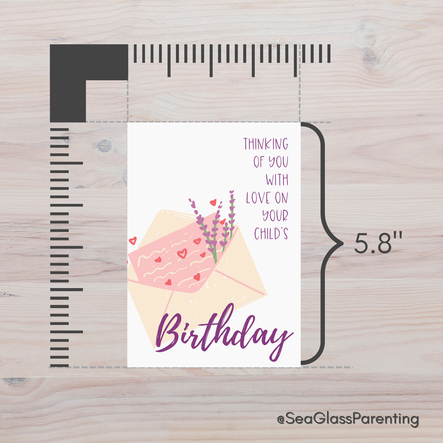 Floral Envelope, Thinking of You with Love on Your Child's Birthday—Baby Loss Birthday (greeting card)