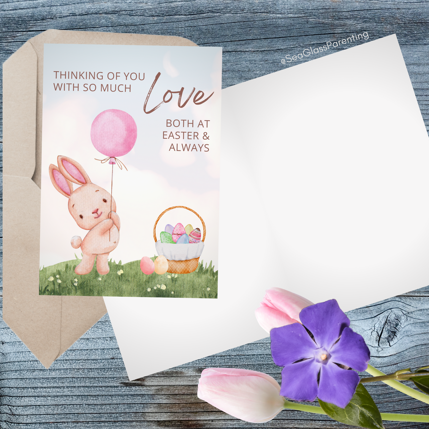 Easter Bunny Basket, Thinking of You with So Much Love, Both at Easter and Always—Holidays After Loss (greeting card)