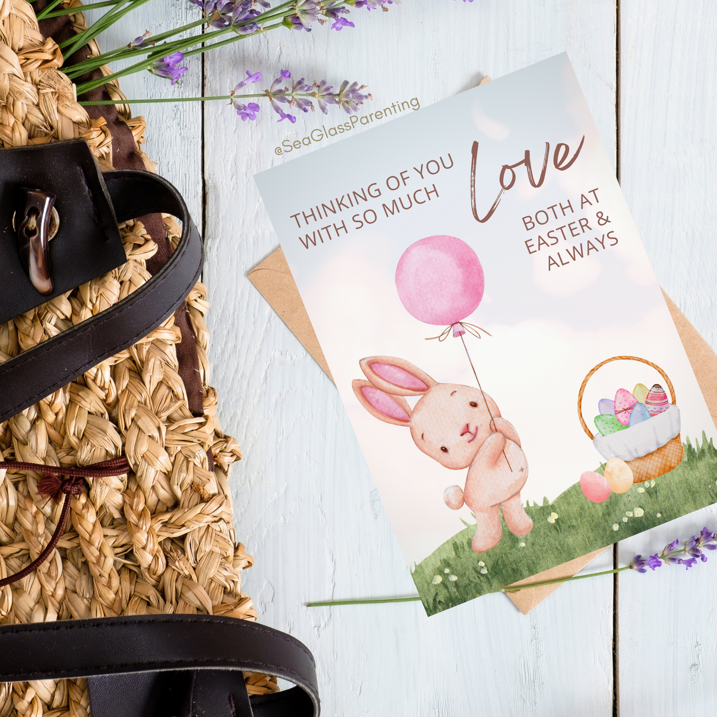 Easter Bunny Basket, Thinking of You with So Much Love, Both at Easter and Always—Holidays After Loss (greeting card)