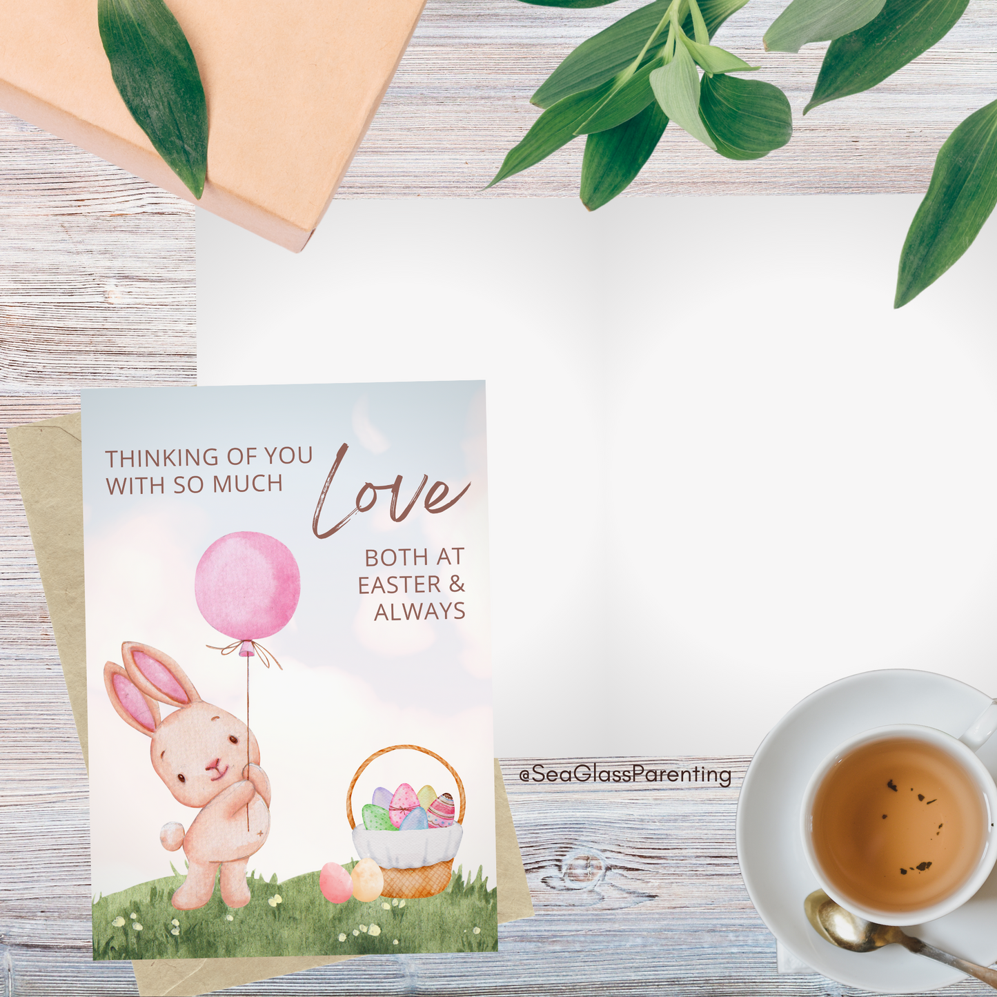 Easter Bunny Basket, Thinking of You with So Much Love, Both at Easter and Always—Holidays After Loss (greeting card)