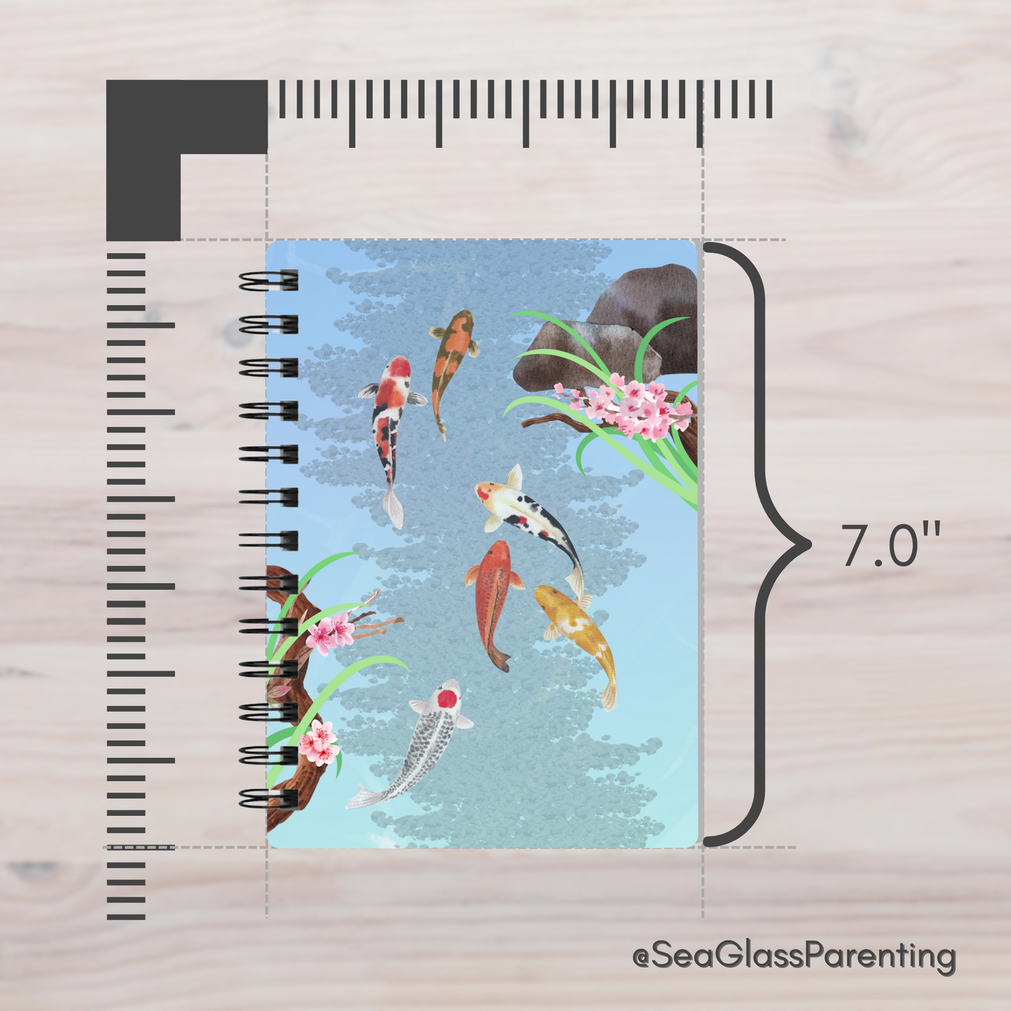 Koi Fish Swimming—Mental health Journal (spiral journal notebook)