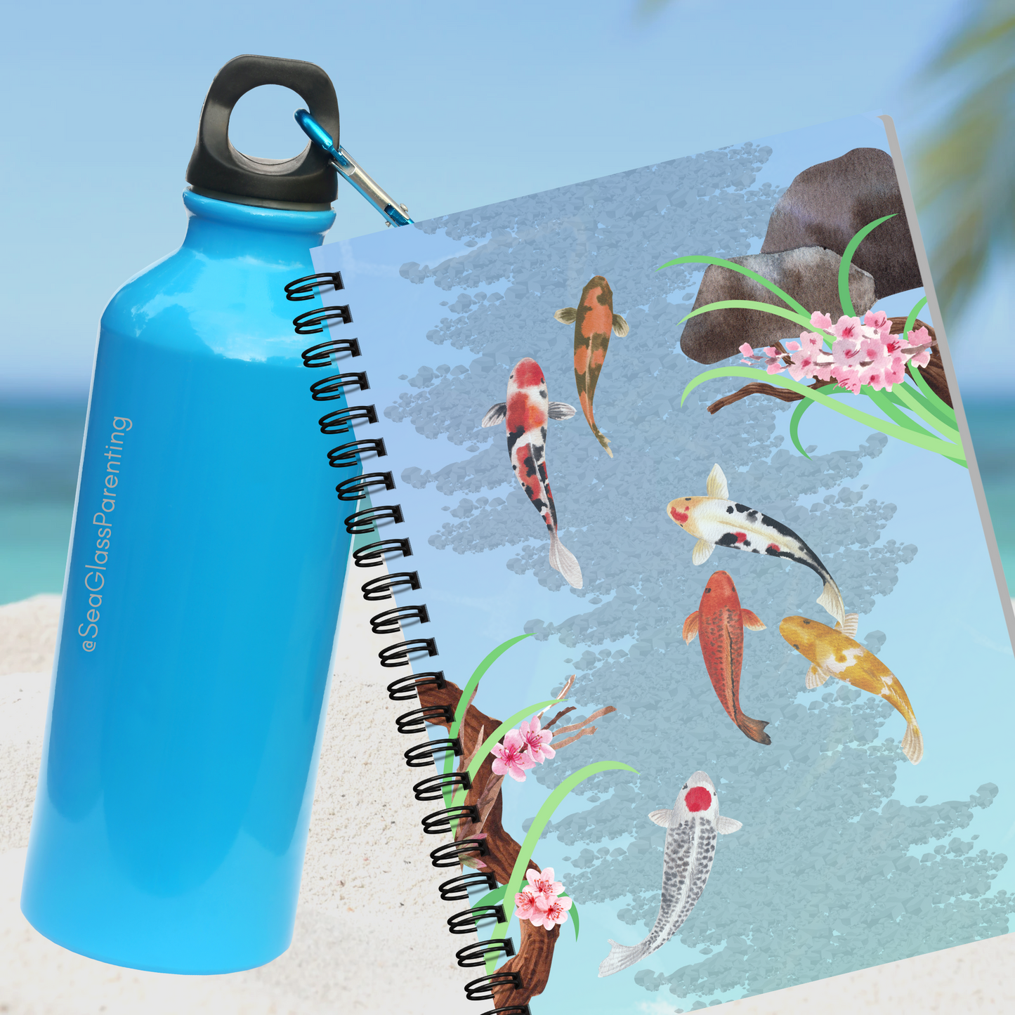 Koi Fish Swimming—Mental health Journal (spiral journal notebook)
