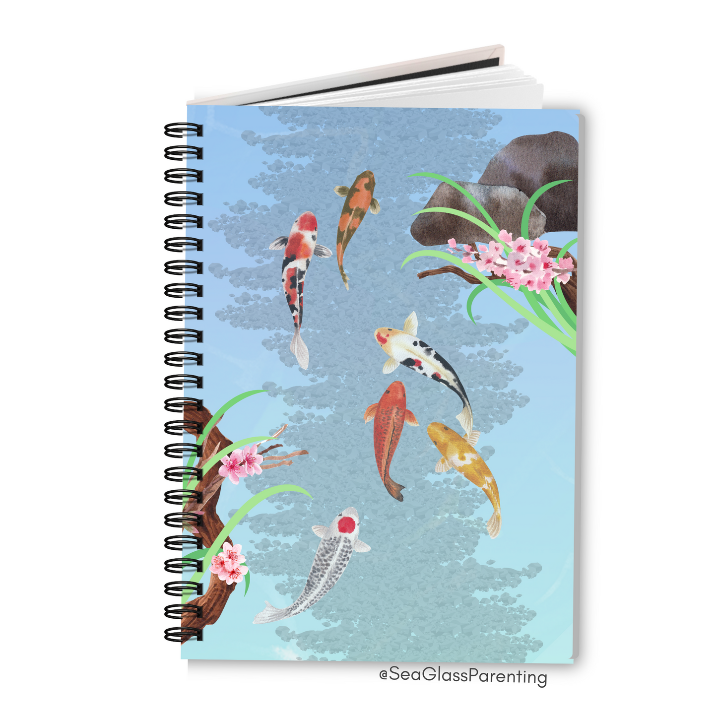 Koi Fish Swimming—Mental health Journal (spiral journal notebook)