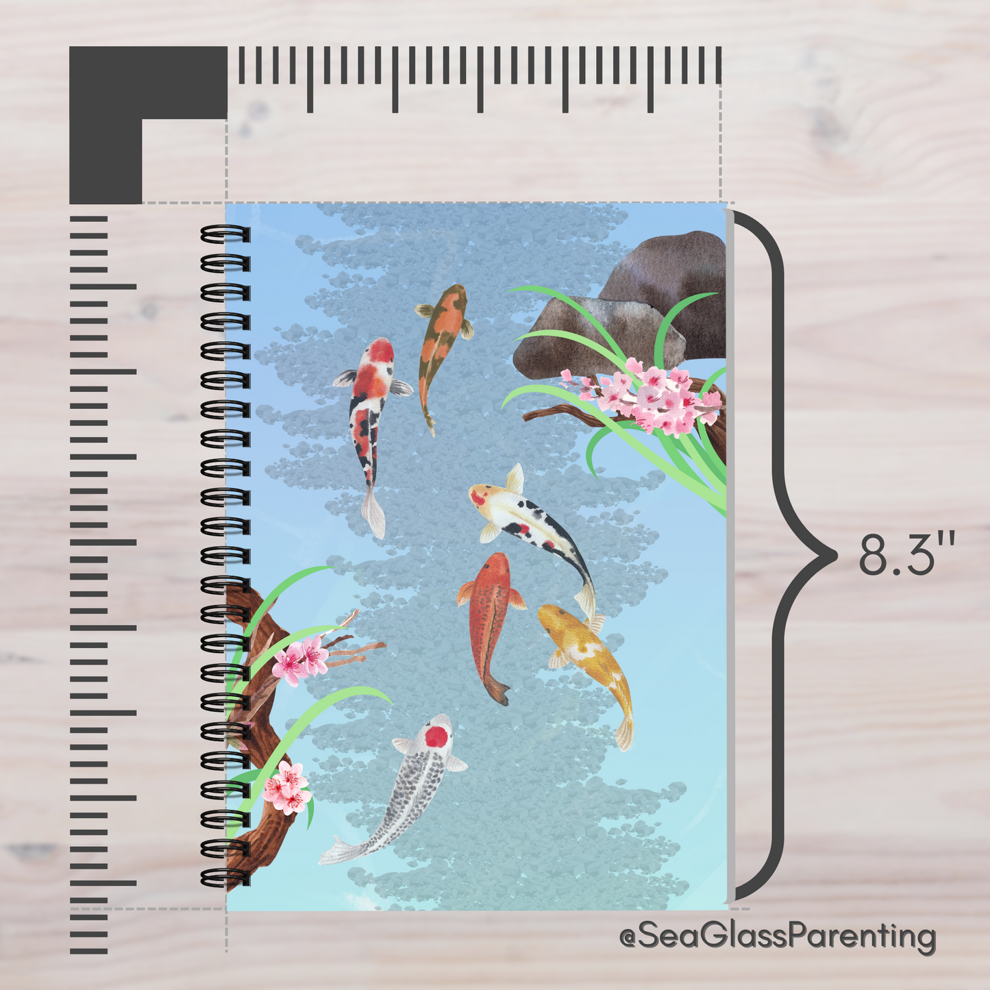 Koi Fish Swimming—Mental health Journal (spiral journal notebook)