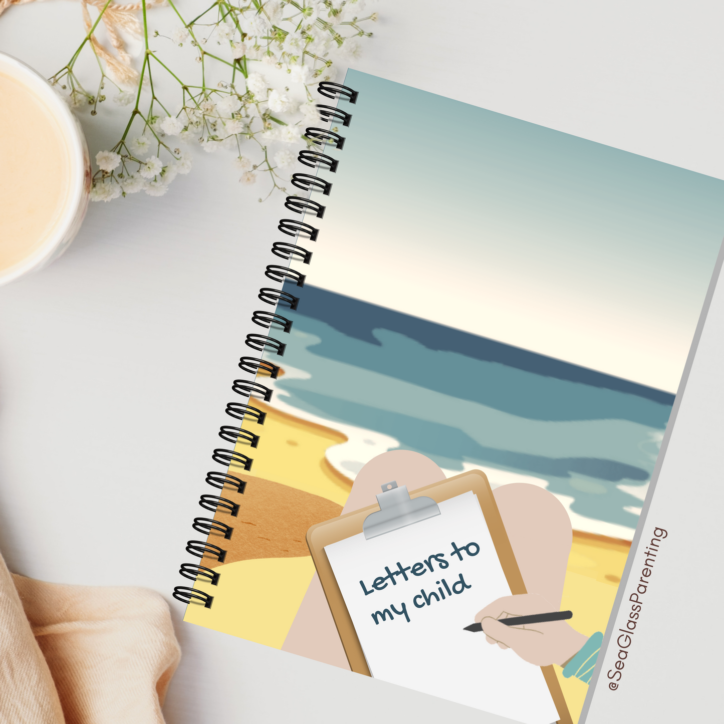 Letters to my child w/Ocean—Baby Loss Remembrance (spiral journal notebook)