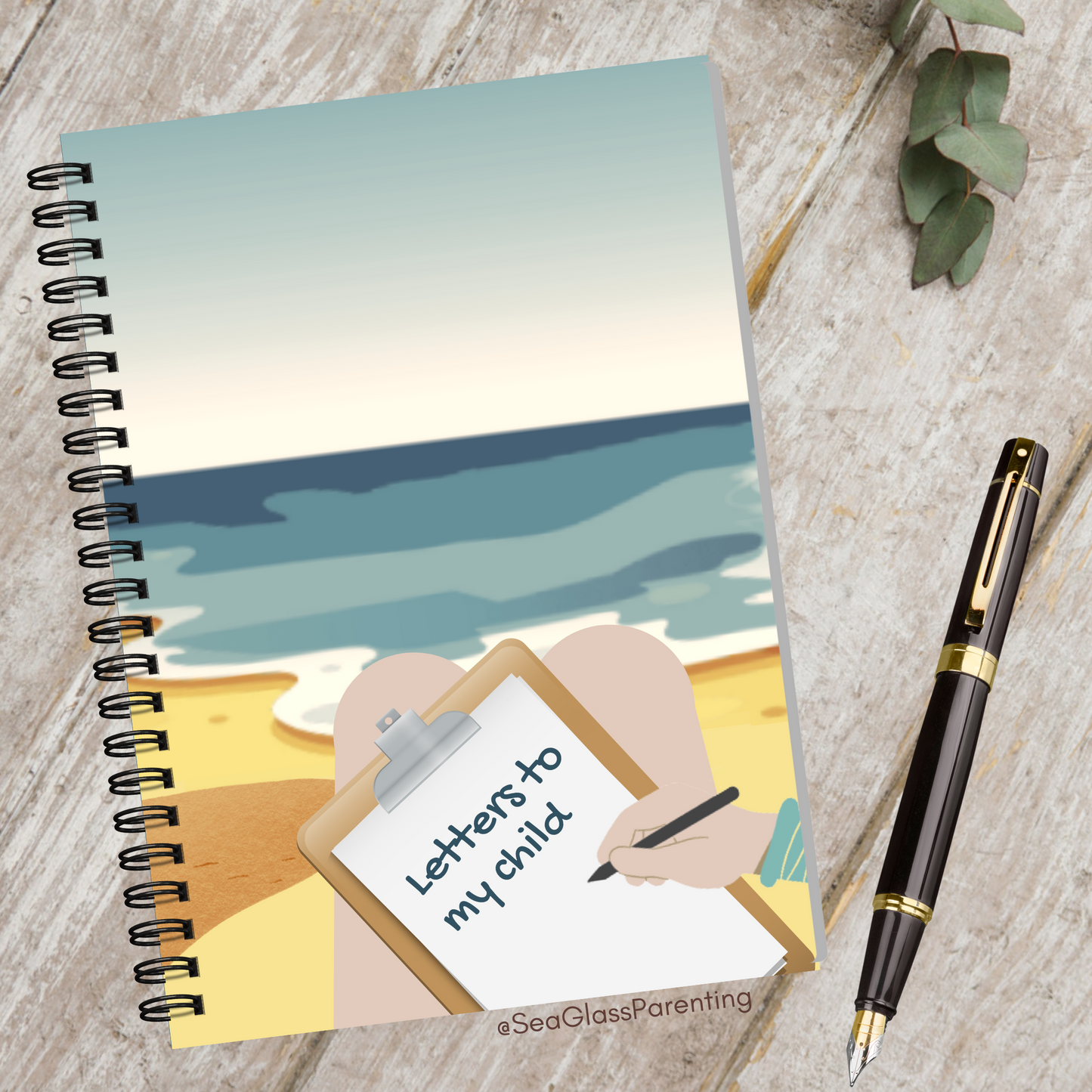 Letters to my child w/Ocean—Baby Loss Remembrance (spiral journal notebook)