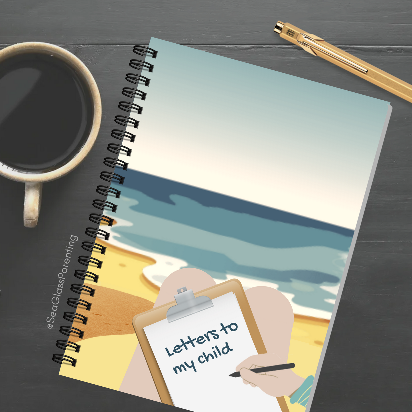 Letters to my child w/Ocean—Baby Loss Remembrance (spiral journal notebook)