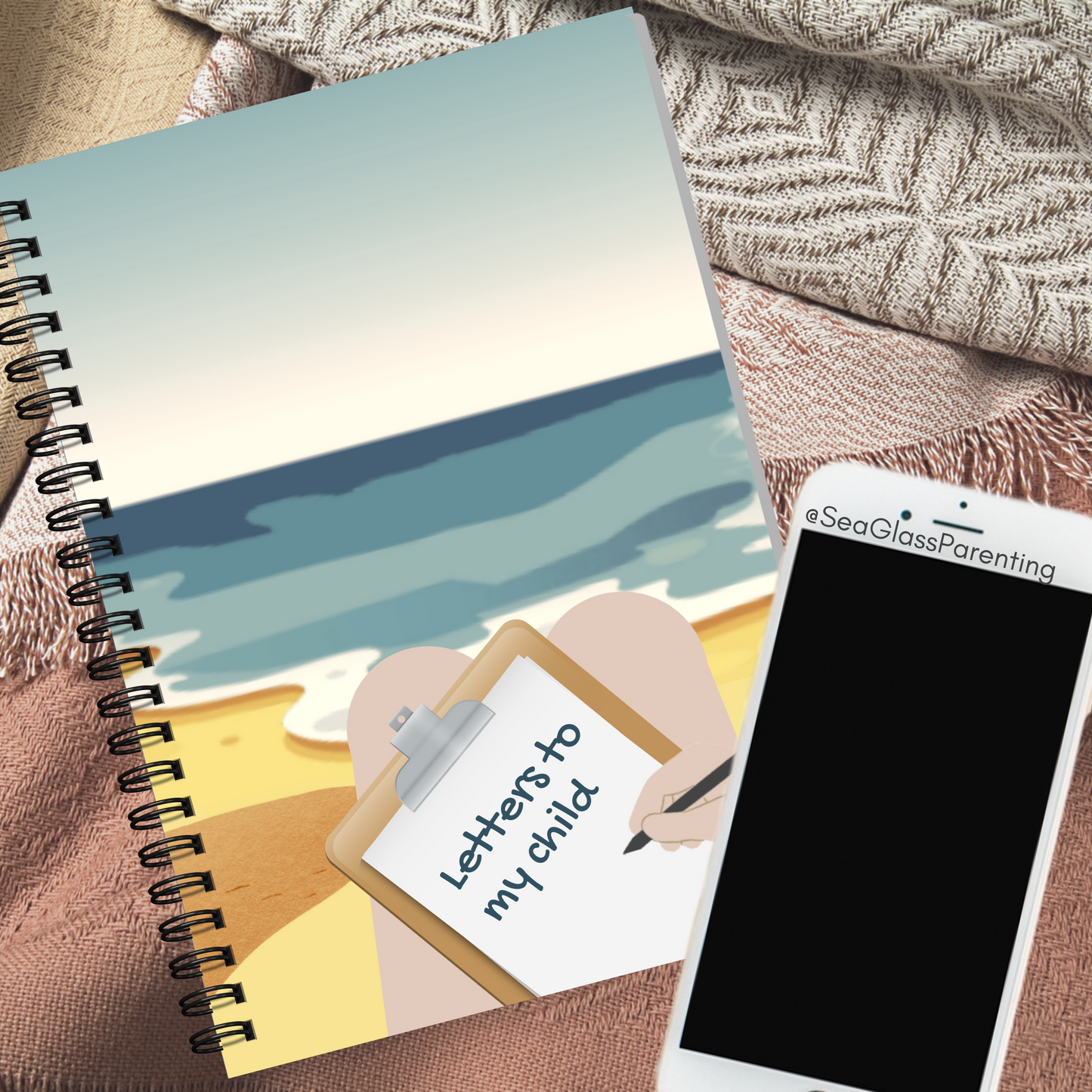 Letters to my child w/Ocean—Baby Loss Remembrance (spiral journal notebook)