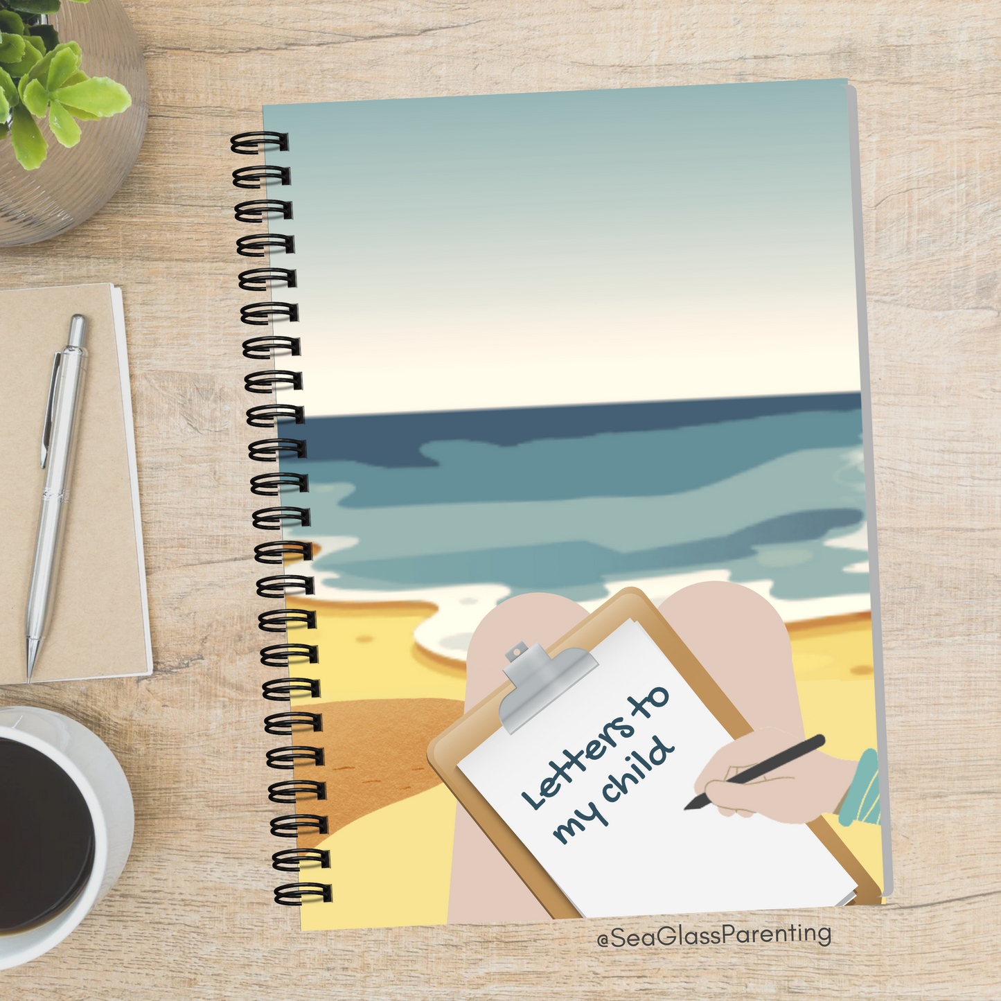 Letters to my child w/Ocean—Baby Loss Remembrance (spiral journal notebook)