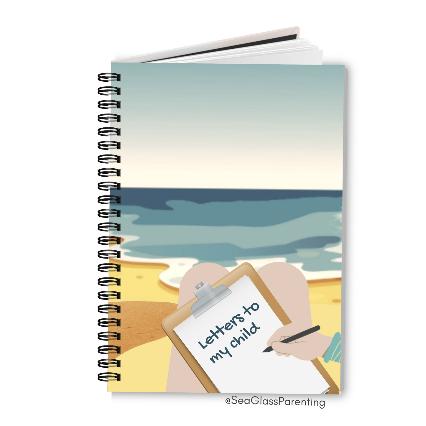 Letters to my child w/Ocean—Baby Loss Remembrance (spiral journal notebook)