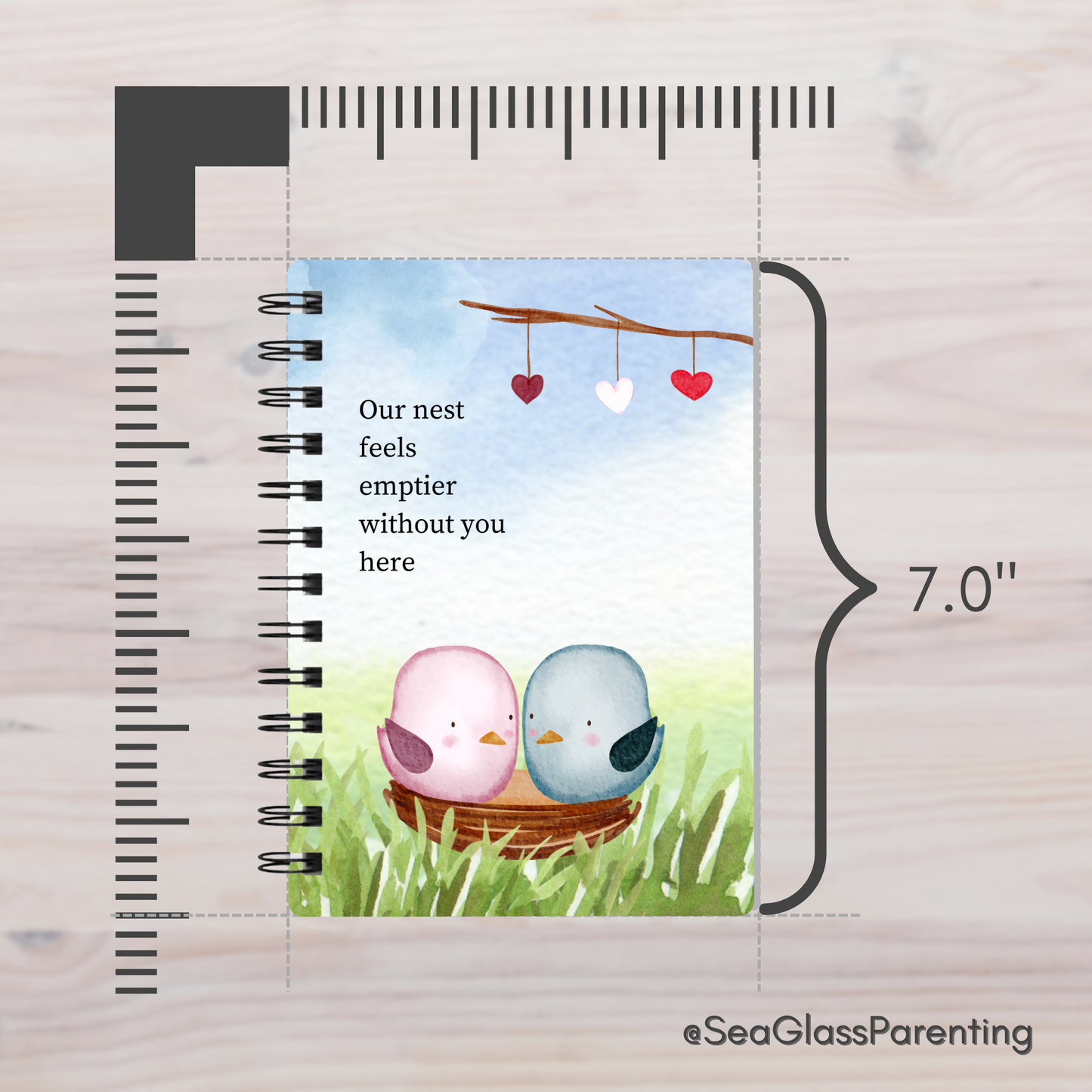 Our Nest feels emptier without you here—Baby Loss Remembrance (spiral journal notebook)