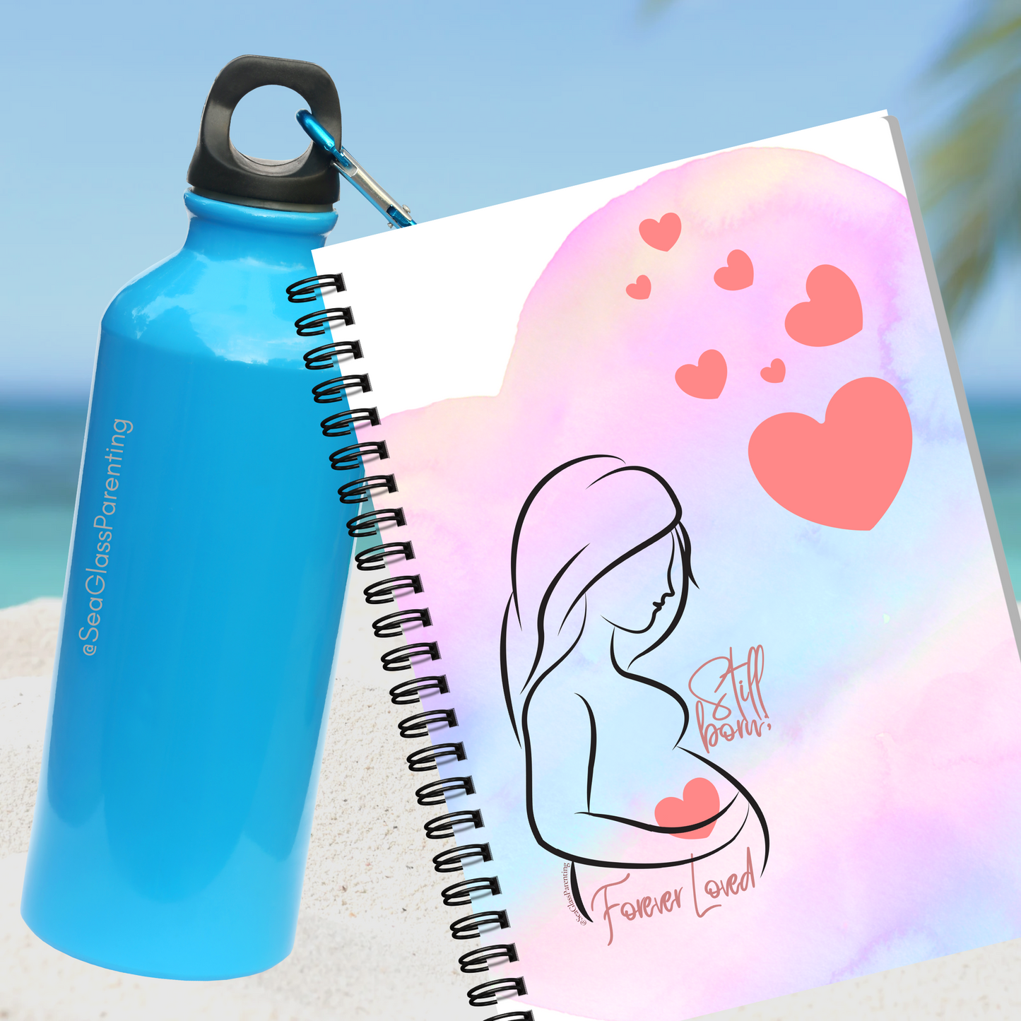 Stillborn, Forever Loved w/Mama's Pregnant Belly—Baby Loss Remembrance (spiral journal notebook)