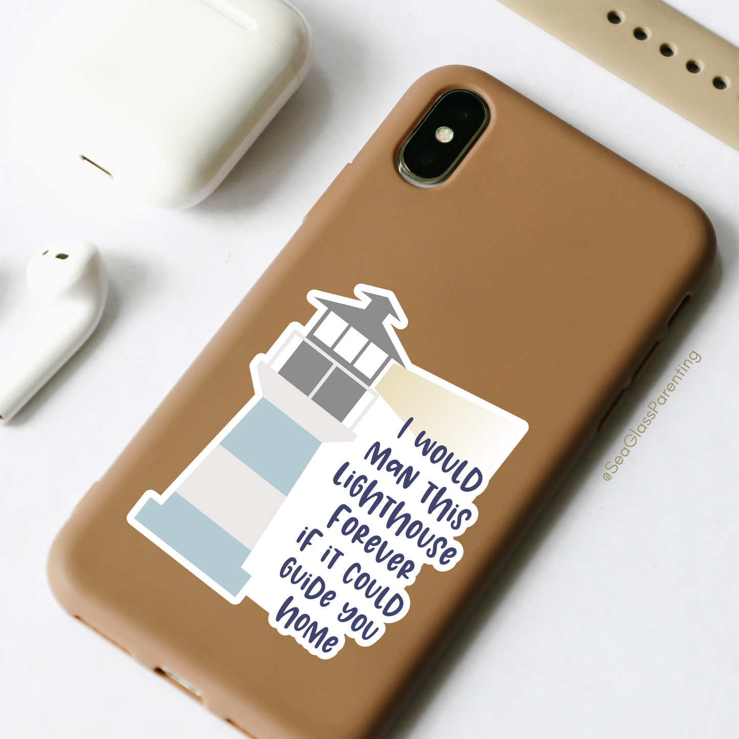 I Would Man this Lighthouse Forever if it Could Guide You Home—Baby Loss Remembrance (vinyl sticker)