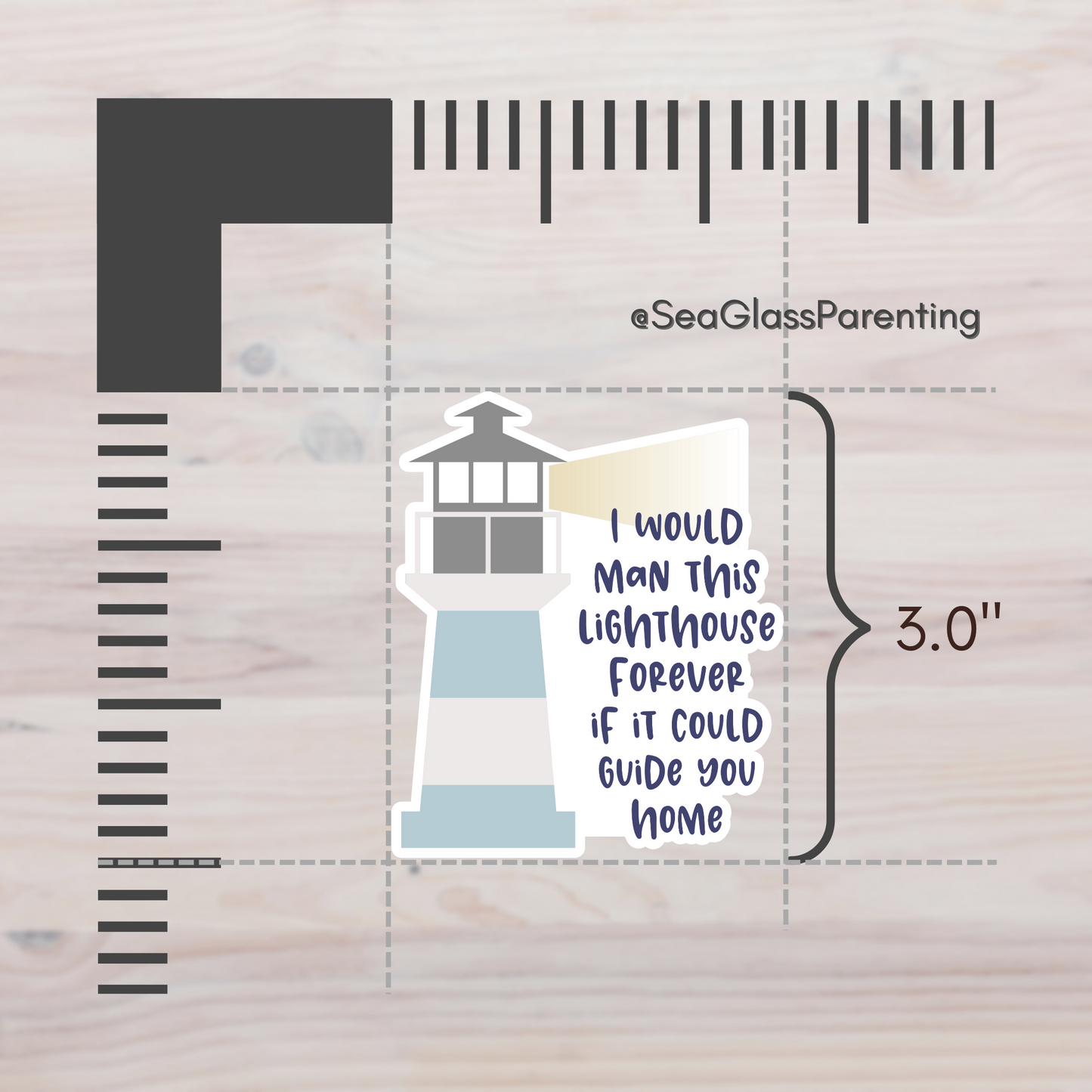 I Would Man this Lighthouse Forever if it Could Guide You Home—Baby Loss Remembrance (vinyl sticker)